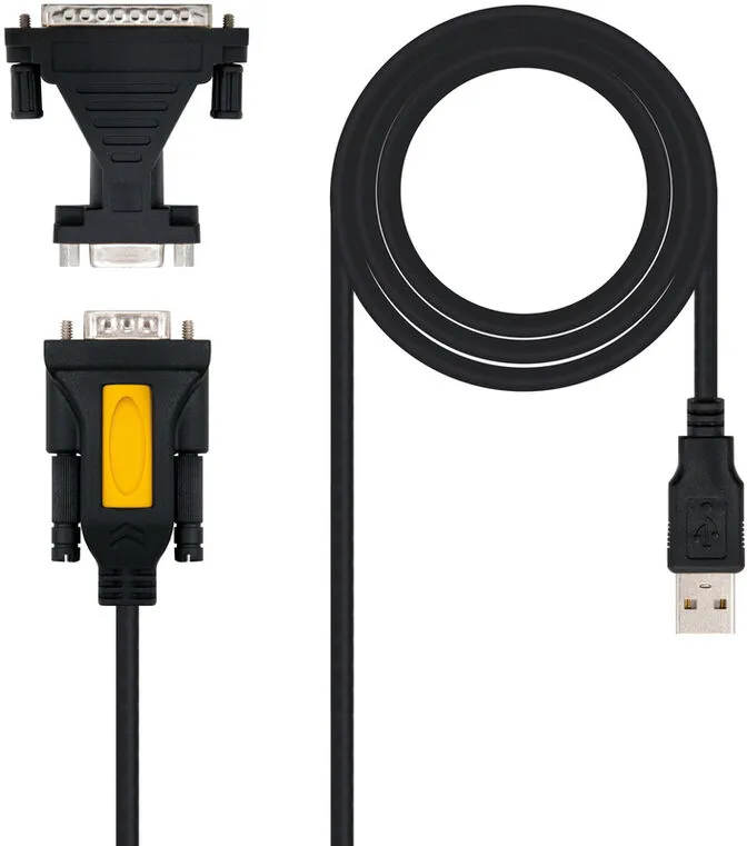 Cabo Conversor Nanocable USB a SERIE A/M-RS232 DB9/M DB25/M 1.8 M