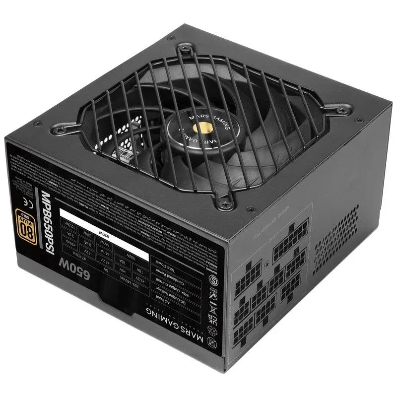 Fonte Alimentação Fuente de Alimentación Mars Gaming MPB650PSI 650W Certificación 80 PLUS Gold modular