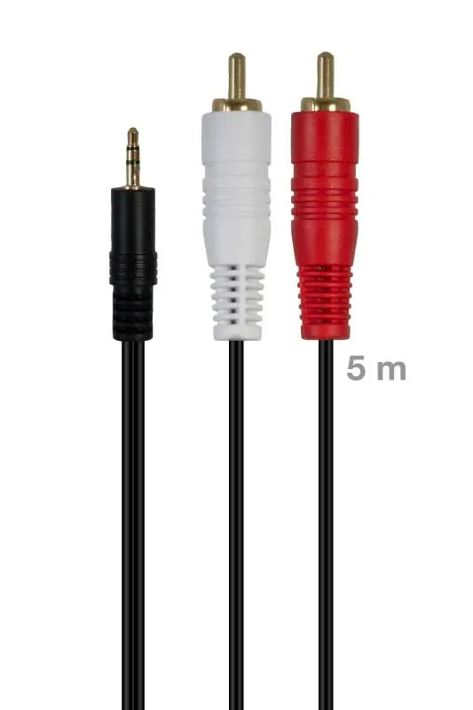 Cabo Áudio Jack 3.5 mm Macho – Jack 3.5 mm Macho 5m – JACKRCA-MM-5