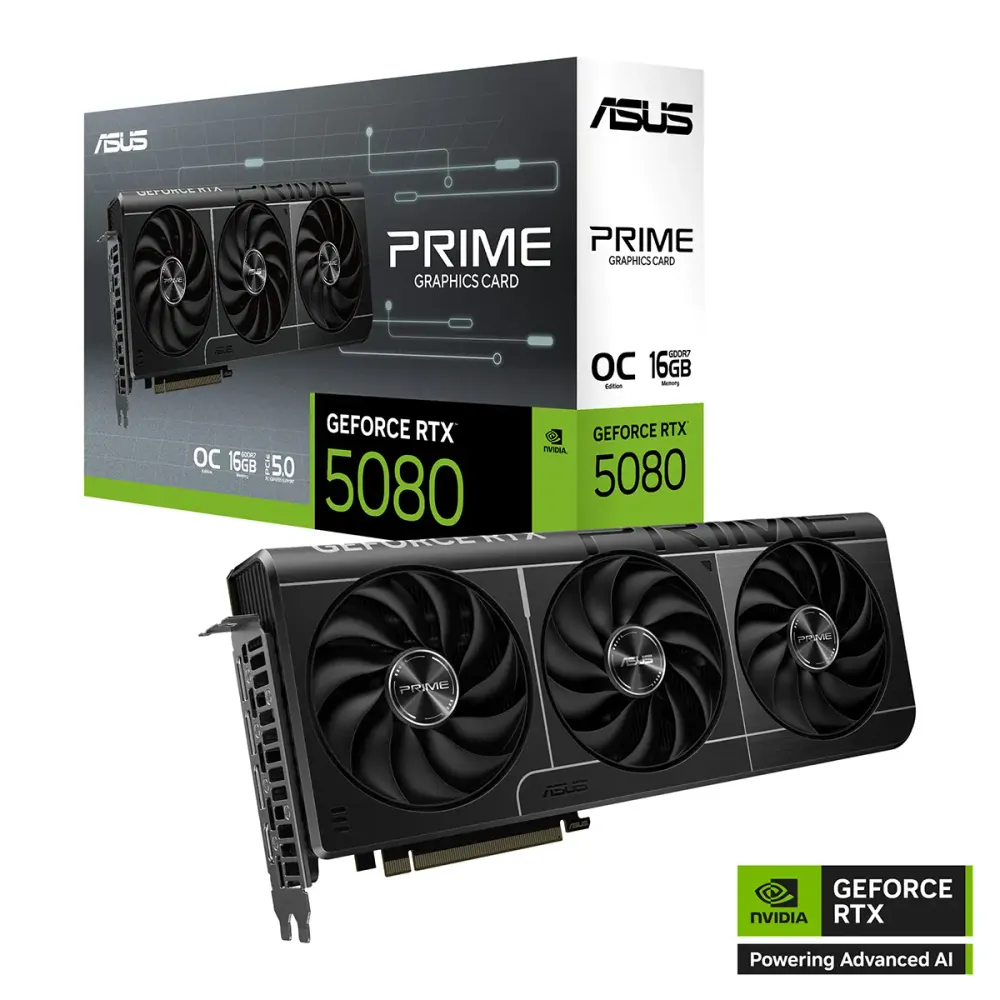 Placa Gráfica Asus NVIDIA GeForce RTX 5080 Blackwell Prime OC 16GB GDDR7 DLSS4