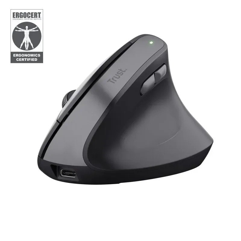 Trust Bayo II Rato Vertical Ótico Sem Fios Destro 2400 DPI Preto