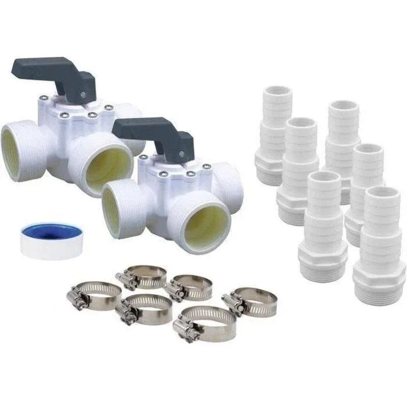 Kit Bypass PVC Ubbink Heatermax Compact 2 Válvulas 3 Vias Adaptadores 32-38 mm