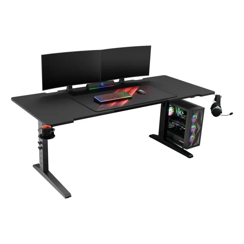 Mesa Gaming GENESIS Holm Modular 180cm MDF e Aço Suportes LED
