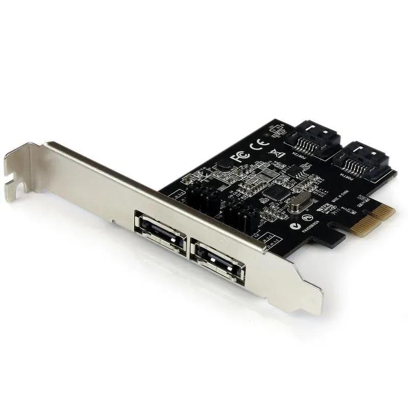 Tarjeta de Rede StarTech.com PEXESAT322I PCI Express 6Gbps 2x eSATA 2x SATA III Suporte Multiplicador
