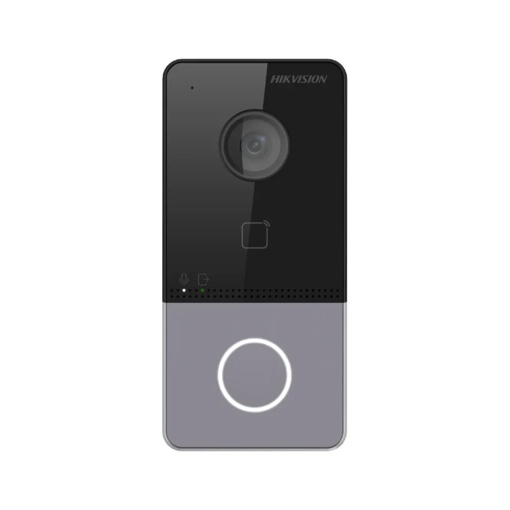 Vídeo Porteiro IP Hikvision Villa door 2MP WiFi PoE 1 Botões c/Abertura Cartão MF Superfície IP65