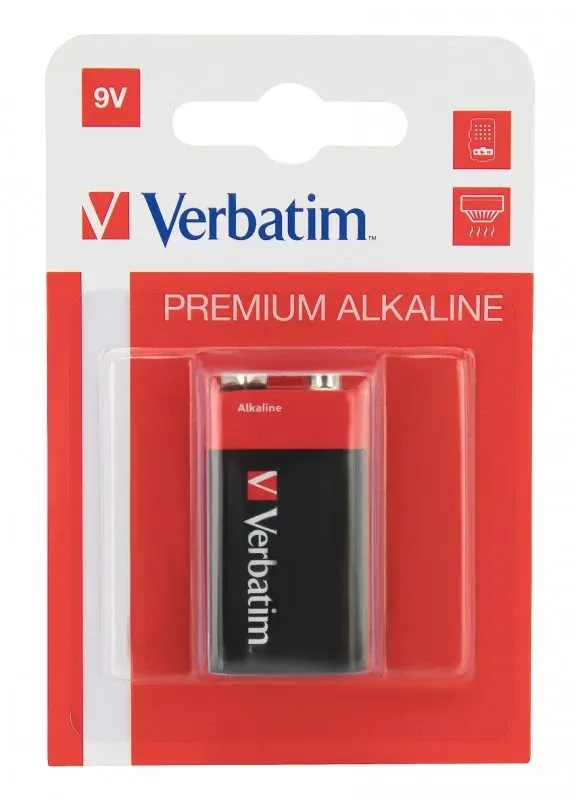 VERBATIM PILHAS ALCALINAS 6LR61 9V PACK 1