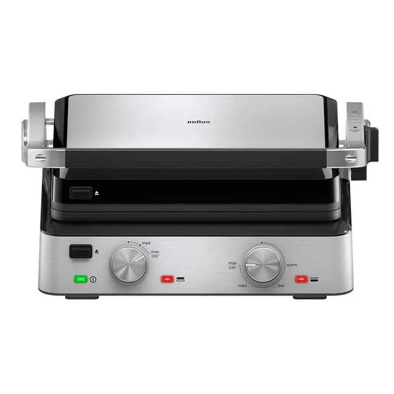 Grelhador elétrico Braun CG 7020 preto inoxidável placas removíveis 2000 W