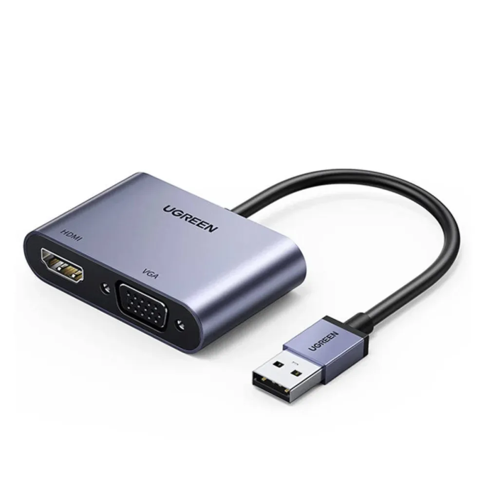 Adaptador Ugreen USB para HDMI + VGA