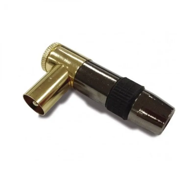 METRONIC CONECTOR TV "L" BLINDADO MACHO 9.52MM