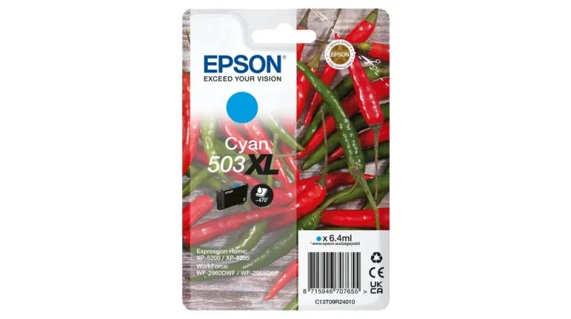 Tinteiro Epson 503 CIANO XL - WF-296X, XP-520X