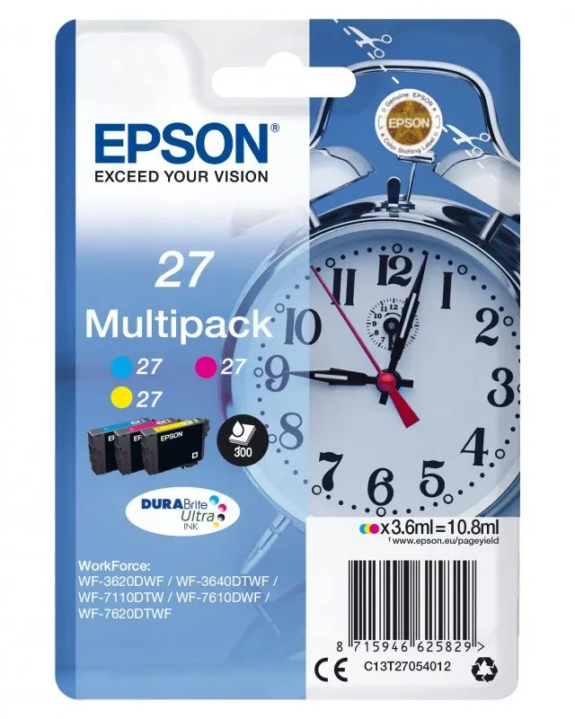Tinteiro EPSON 27 Multipack 3 Cores - WF-3620/3640/7110/7610/7620