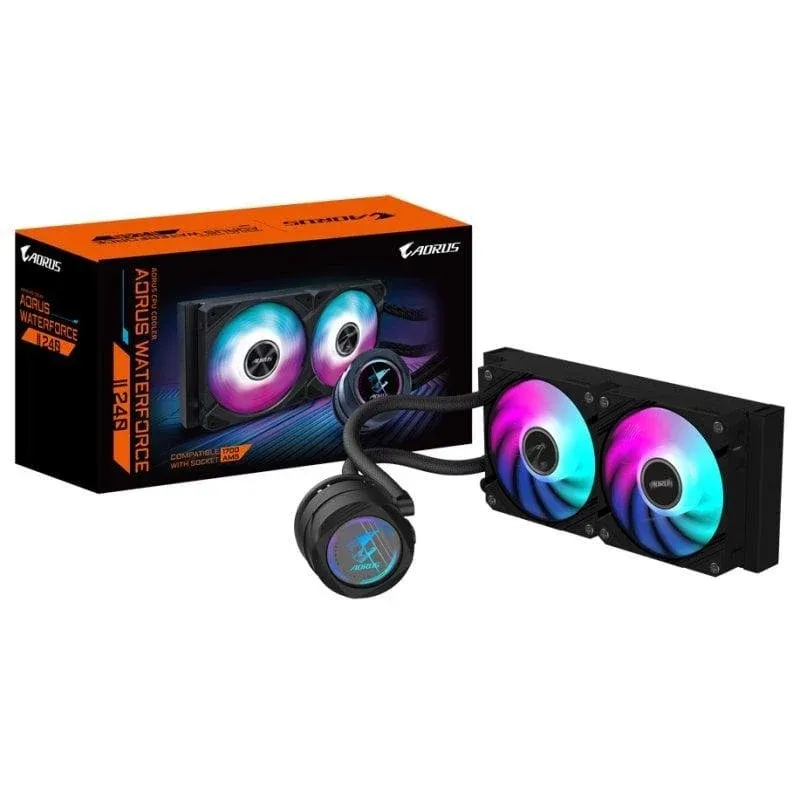 Refrigeração Líquida Gigabyte AORUS WATERFORCE II 240mm 2 Ventoinhas RGB