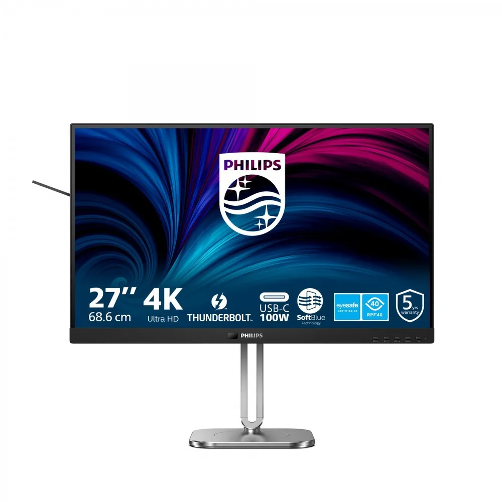 Monitor Philips 6000 Series 27B2U6903 27" UltraHD 4K 60Hz IPS Thunderbolt Altura Ajustável
