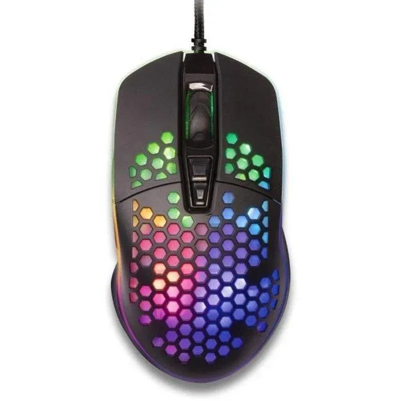 Rato Yenkee YMS 3030BK Shotgun USB 6400 DPI RGB 7 Botões Preto