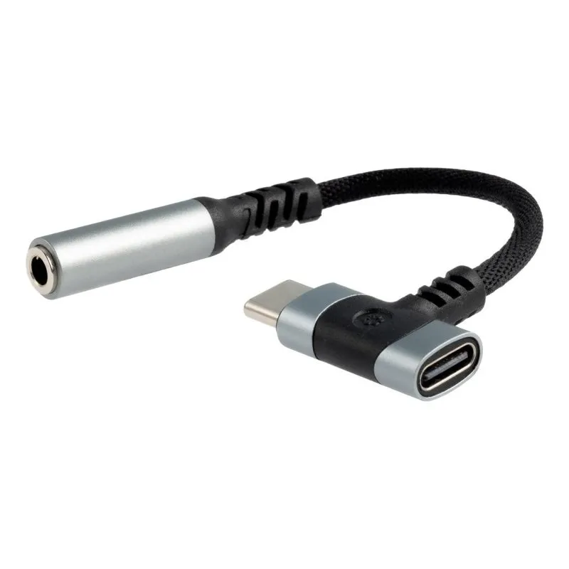 Adaptador Nanocable USB-C para Jack 3.5mm e USB-C de Carga