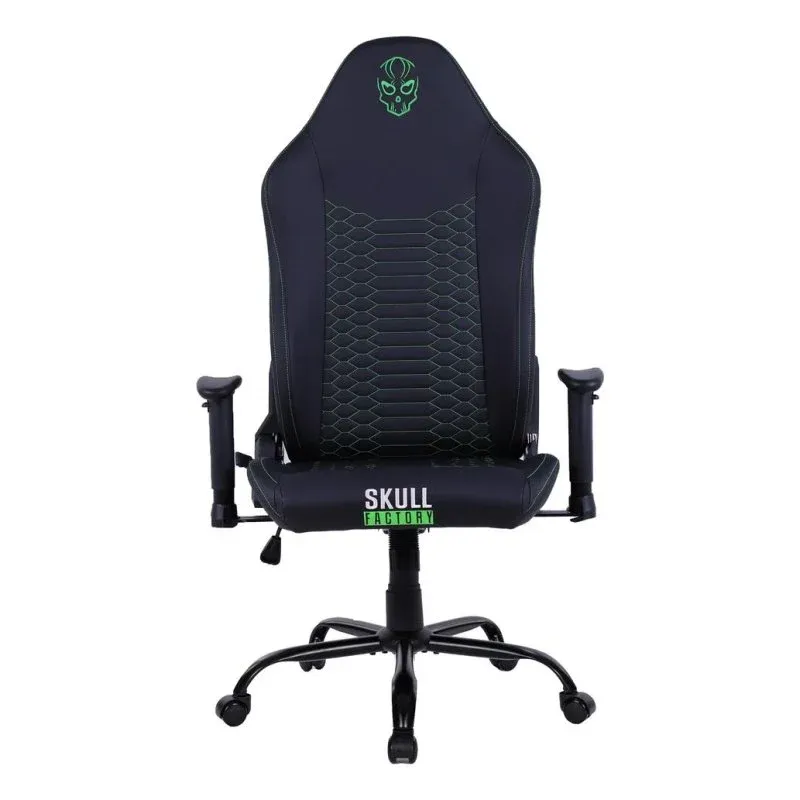 Cadeira gaming Master Skull Factory Master apoio de braços 2D couro sintético preto