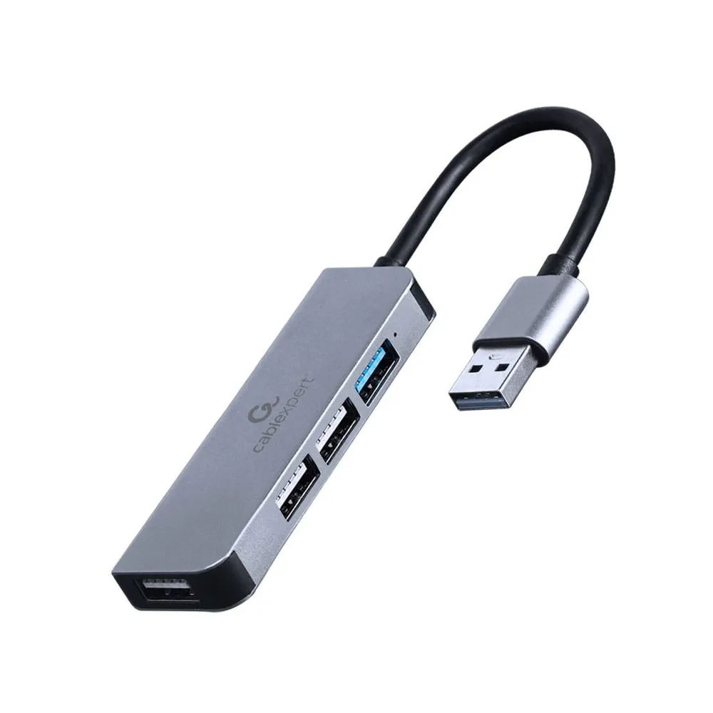 Hub USB Gembird 4-port (1 x USB 3.1 + 3 x USB 2.0) Prateado