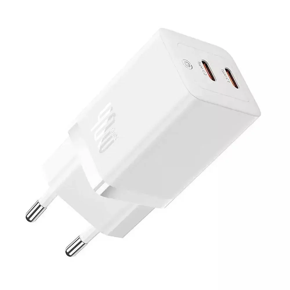 Carregador Baseus GAN5 Pro Fast Charger Dual USB-C 40W Branco