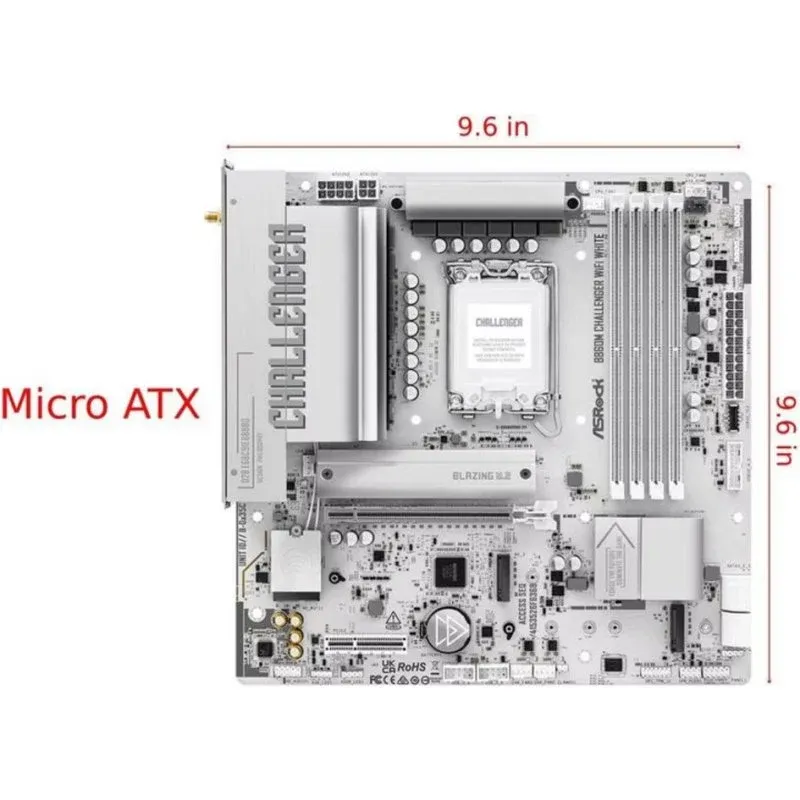 Motherboard AsRock B860M Challenger WiFi White Intel B860 LGA 1851 DDR5 Micro ATX Wi-Fi 7