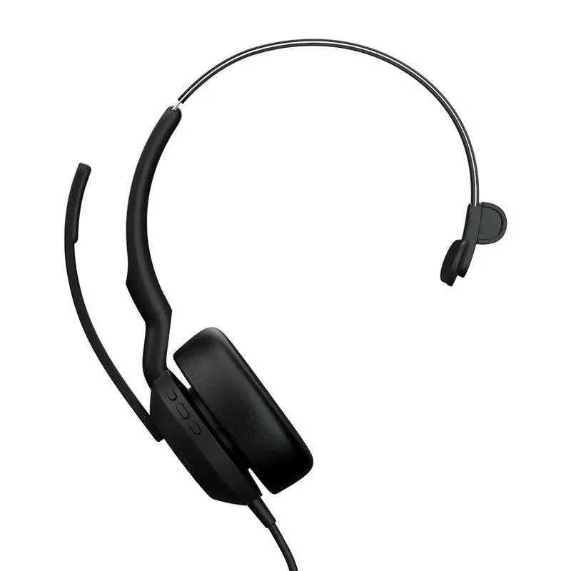 Auriculares Jabra Evolve2 50 com cabo USB-C/A e Bluetooth, cancelamento ativo de ruído, escritório, preto