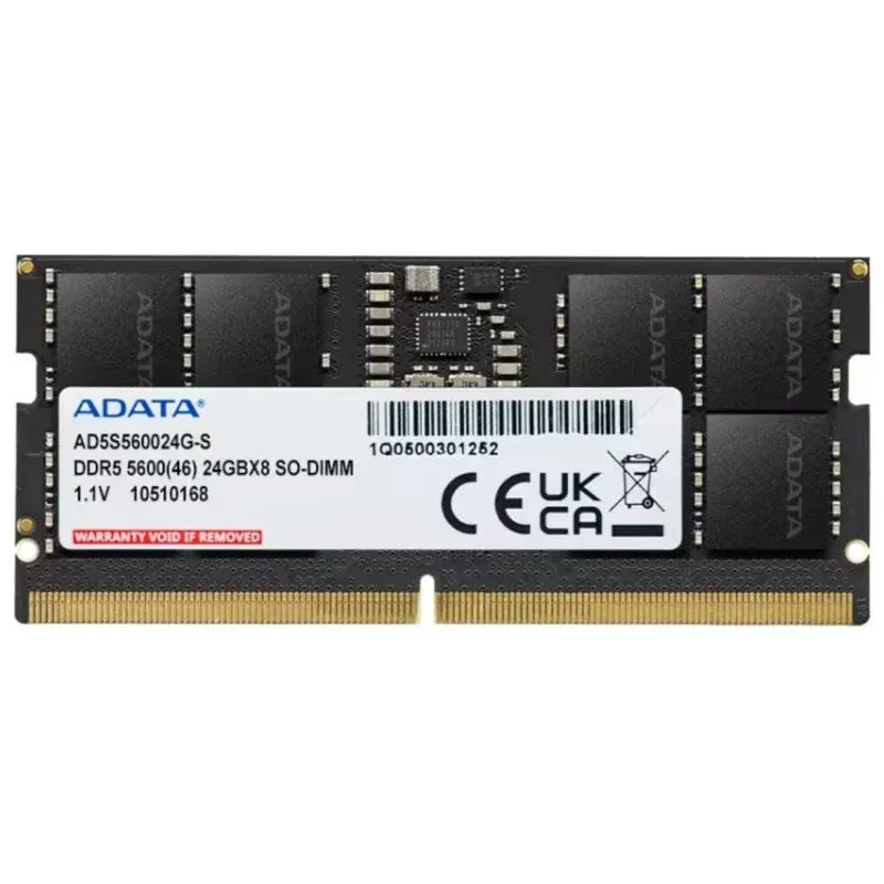 Memória RAM Adata AD5S560024G-S 24GB 1x24GB DDR5 5600MHz CL46 Preto SO-DIMM