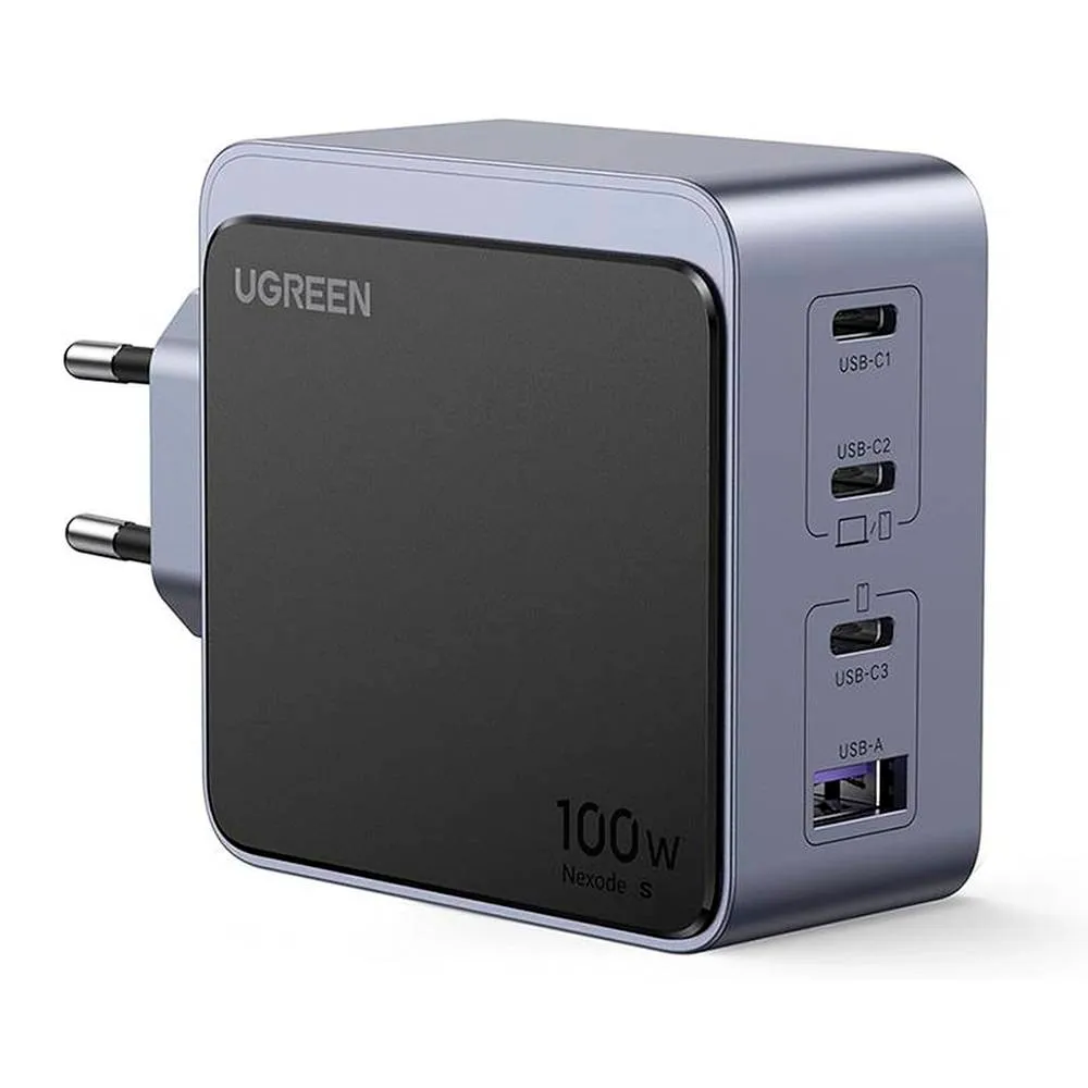 Carregador UGREEN Nexode S GaN Infinity 100W 1xUSB-A + 3xUSB-C Fast Charger Preto