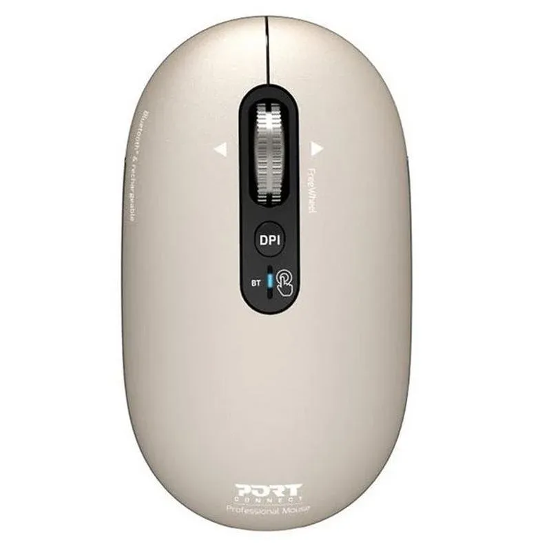Rato Port Designs PURE MAC Bluetooth + 2,4 GHz 3200 DPI Bege Recargável
