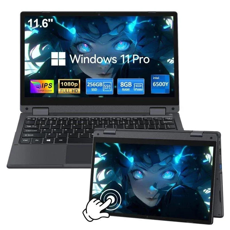 Portátil Micrear Conversível 11.6" Intel 6500Y 8GB 256GB SSD UHD 615 Windows 11 Pro