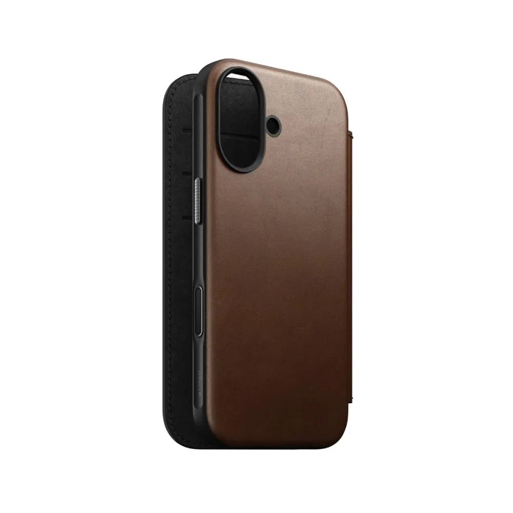 Capa Nomad Flip Cover Couro iPhone 17 Castanho