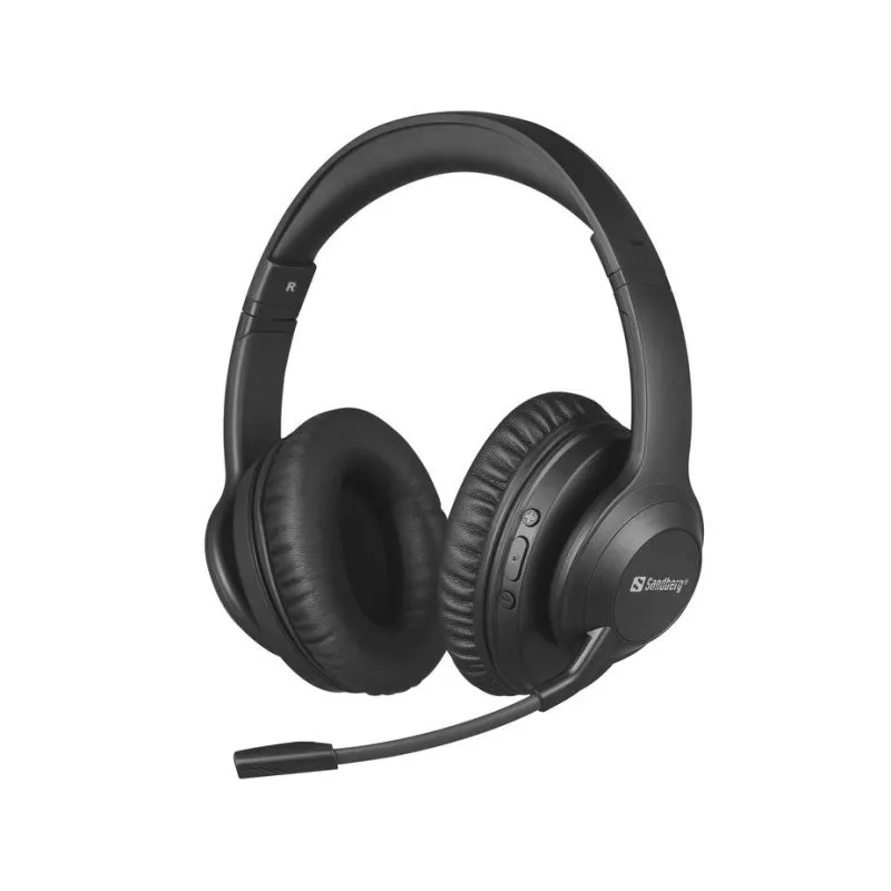 Auriculares Sandberg 126-45 sem fios Bluetooth com Cancelamento de Ruído, Microfone, 24h, preto