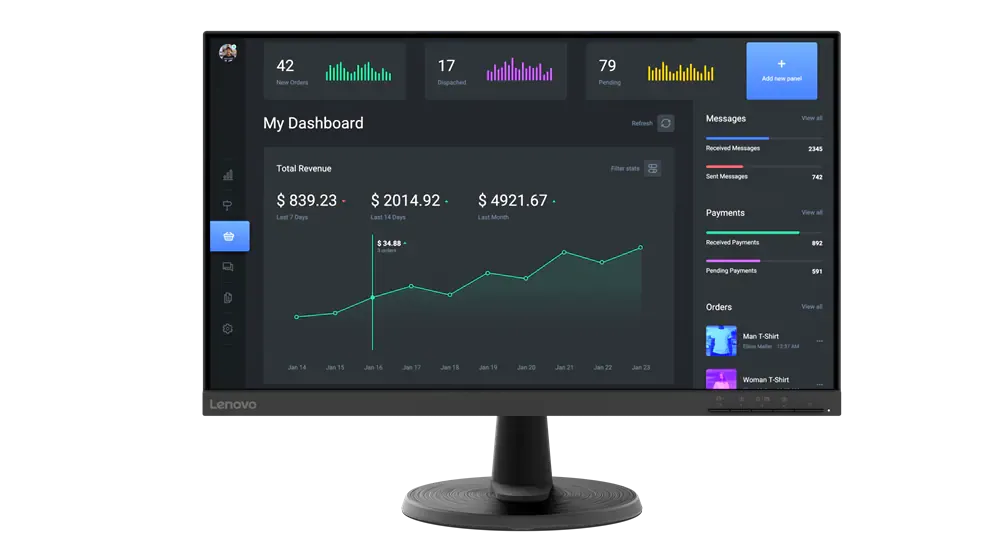Monitor Lenovo C24-40 LED 23.8" Full HD Preto