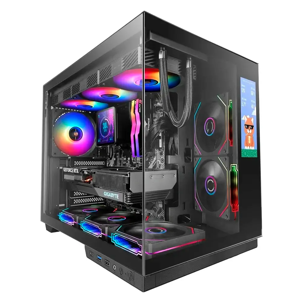 Caixa ATX Mars Gaming MC-MIRAGE ARGB LCD IPS 7.2 Tempered Glass Preta