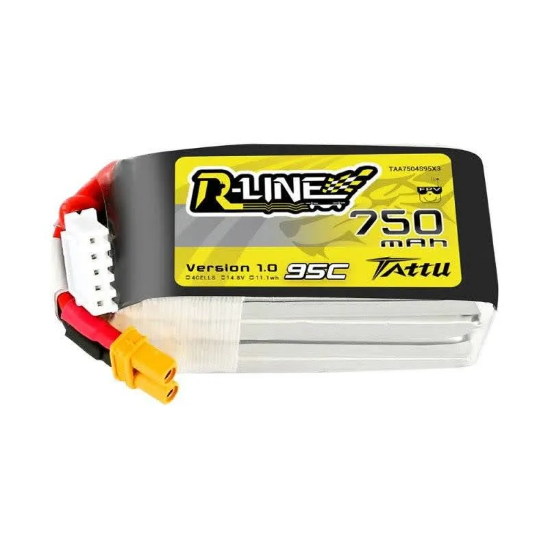 Gens Ace Bateria de drone Tattu R-Line 750mAh 14.8V 95C 4S1P JST-XHR