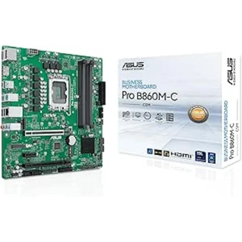 ASUS PRO B860M-C-CSM Motherboard Micro-ATX B860 LGA1851 PCIe 5.0 DDR5 SafeSlot Q-LED Core Control Center Express