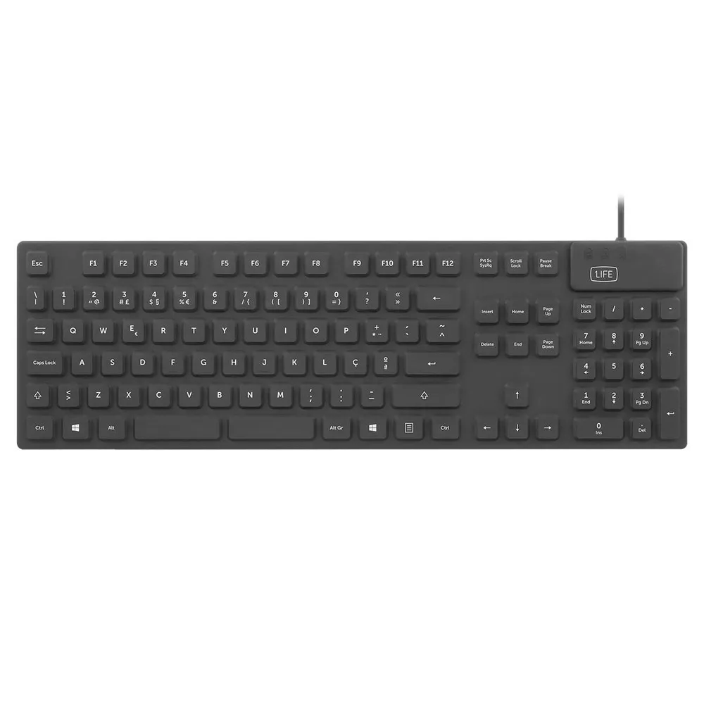 Teclado 1Life kb:cleanboard Silicone PT Preto