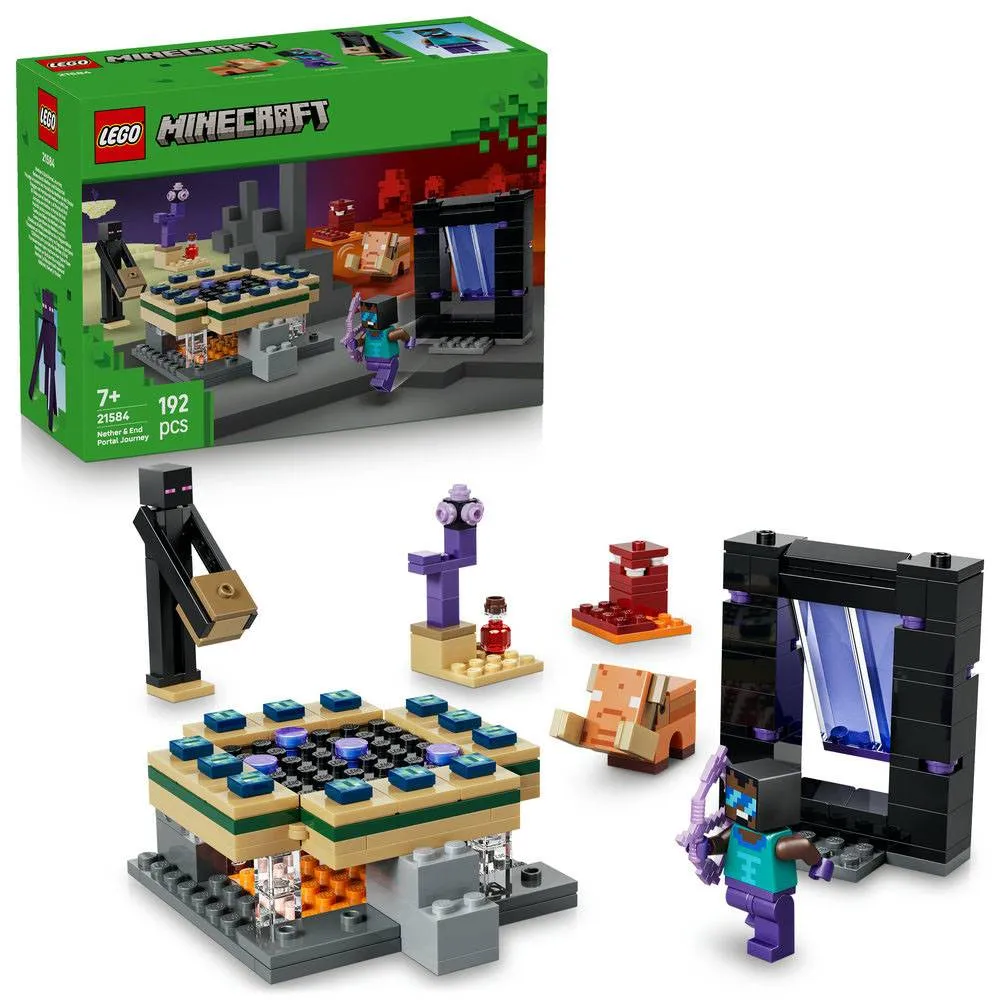 LEGO Minecraft: Jornada em Nether e Portal do End | Idades 7+ | 192 Peças | Item 21584
