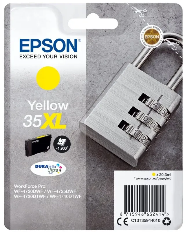 Tinteiro EPSON 35 Amarelo XL - WorkForce Pro WF-4720/4725/4730/4740