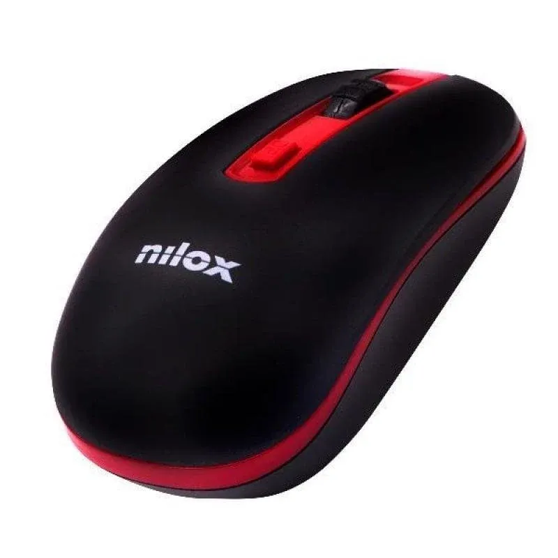 Rato Nilox Wireless Wi-Fi 1600 DPI Preto e Vermelho 4 Botões