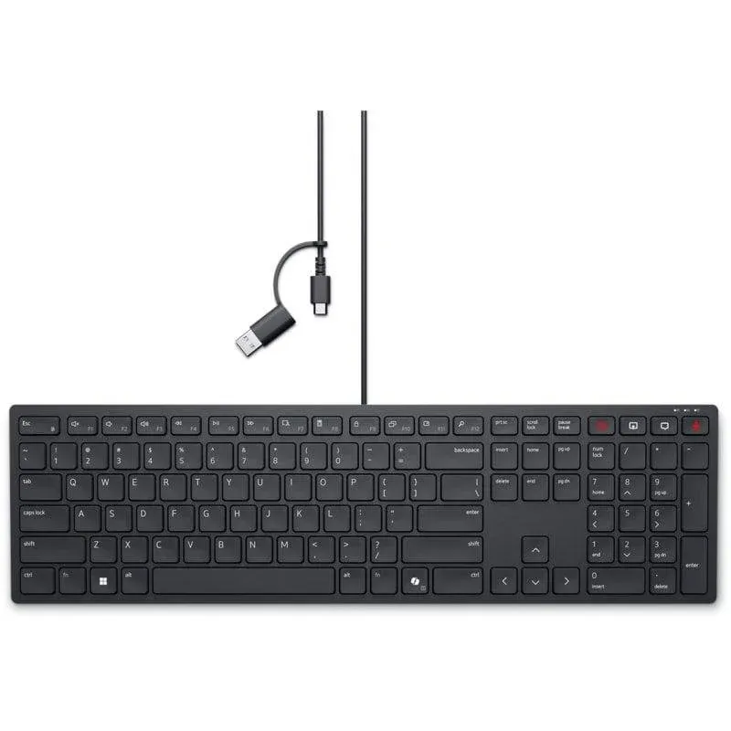 Teclado Dell KB525C AZERTY Francês retroiluminado USB completo preto