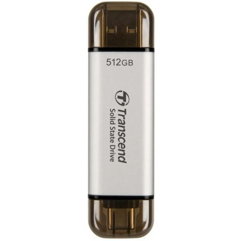 Disco Rígido Transcend ESD310 512GB SSD USB 3.2 Gen 2 1050MB/s Prateado
