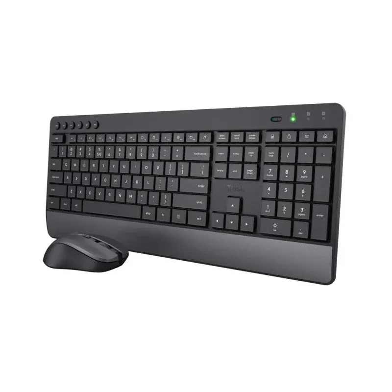 Teclado de membrana TRUST Trezo Layout US Comfort wireless com rato incluído