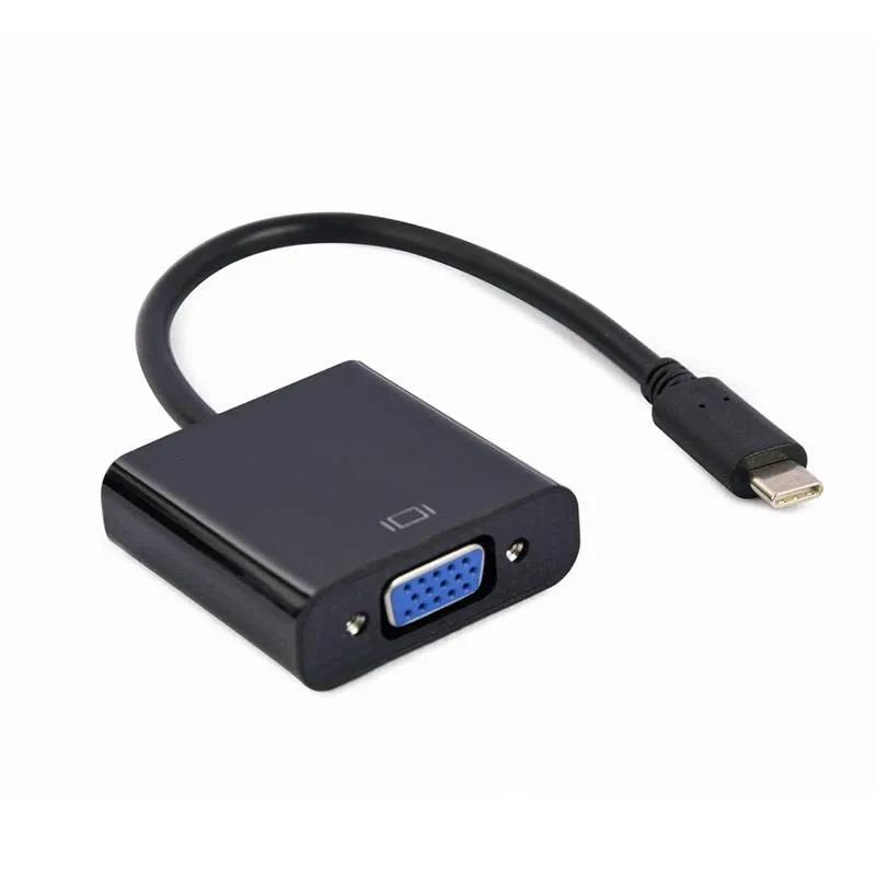 Adaptador Gembird USB-C para VGA 15cm Preto