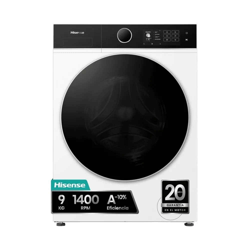 MÁQUINA DE LAVAR ROUPA HISENSE WF5I9043BWFS 9K 1400R WIFI