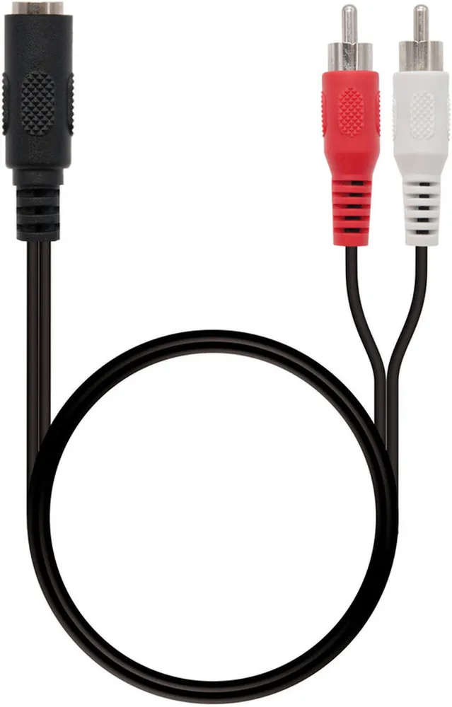 Cabo de Divisão Áudio Nanocable Jack 3,5/F 2x RCA/M 1.5 M Preto