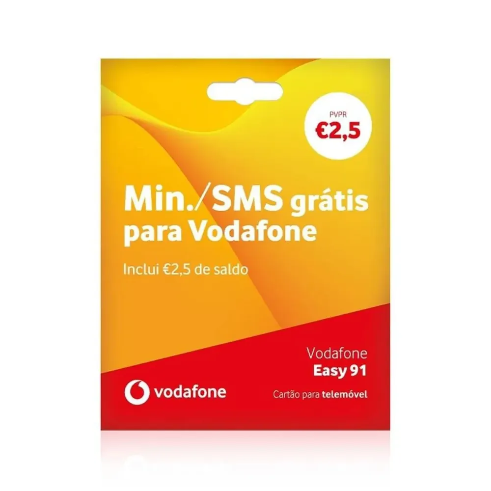 Cartão Vodafone EasyGo 2.50€+15€