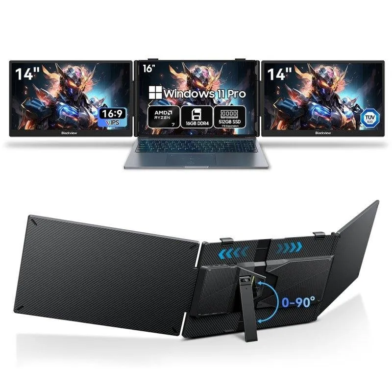 Monitor Blackview DCM6 14" FullHD IPS USB-C Carga Inversa 100W Som Integrado