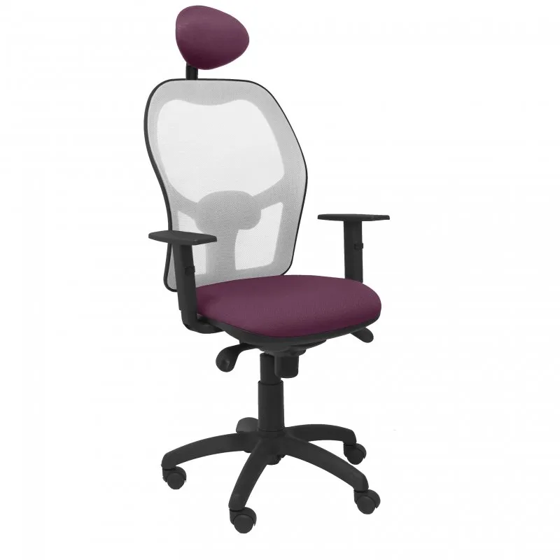 Piqueras y Crespo Jorquera Cadeira Malha Cinzenta Assento Bali com Cabeceira Fixa Roxa
