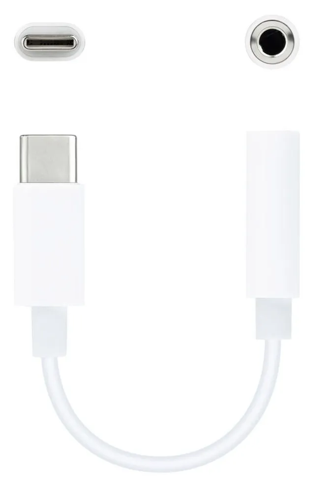 Cabo Conversor de Áudio Nanocable USB-C/M Jack 3.5/F 11 CM Branco