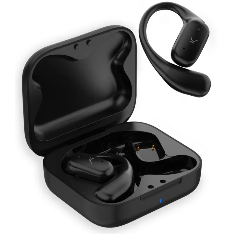 Ksix Cosmos Auriculares Sem Fios, Open Ear, Autonomia 6+18h, Controlo Tátil, Chamadas, Pretos