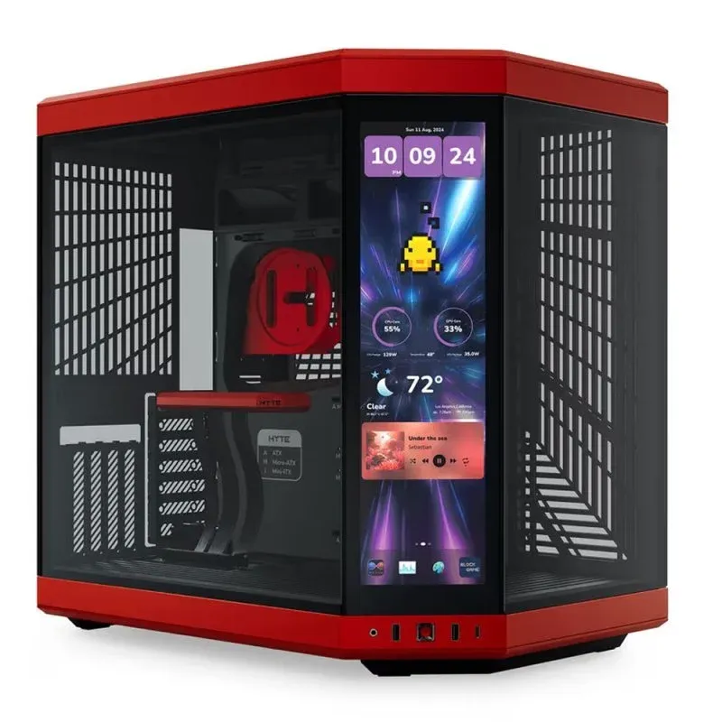 Hyte Y70 Touch Infinite Mid Tower E-ATX com Ecrã Tátil e Duplo Vidro Temperado USB-C Vermelha